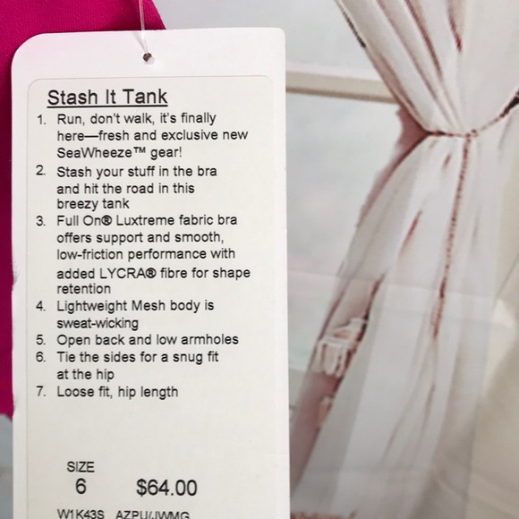 NWT AZPU LULULEMON STASH IT TANK SEAWHEEZE 6 or 8 - Picture 5 of 8